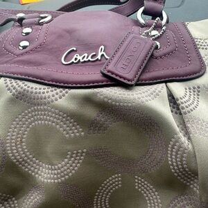Coach Plum and Olive Shoulder Bag